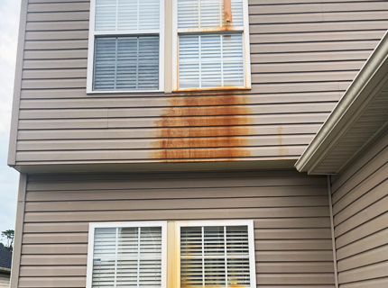 Rust stain removal from house siding